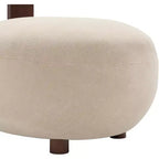 Christopher Knight Home Chariya, fauteuil d'appoint sculptural moderne en velours et bois d'hévéa, avec dossier cylindrique