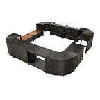 Canapé d'angle d'extérieur en rotin pour spa, forme quadrilatérale