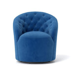 Fauteuil baril pivotant à 360 degrés SEYNAR moderne en velours avec dossier capitonné, lot de 2