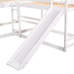 Lits superposés en L pour 4 enfants, lits superposés quadruples avec toboggan, lits superposés en bois doubles et jumeaux pour chambre à coucher ou dortoir
