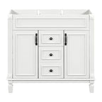 Meuble-lavabo de salle de bain moderne de 91 cm avec lavabo et armoire de toilette, 2 portes et 2 tiroirs