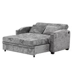 61.6 Canapé-lit convertible moderne en chenille avec ports USB, porte-gobelets et dossier réglable pour salon, appartement