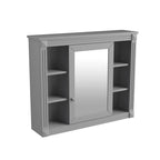 Meuble-lavabo de salle de bain moderne de 91 cm avec lavabo et armoire de toilette, 2 portes et 2 tiroirs