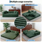 Canapé-lit convertible 5-en-1 80,7 po – Velours côtelé, 1200 lb, Aucun assemblage