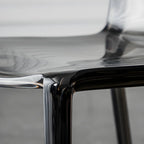 Chaise de salle à manger sans accoudoirs à dossier bas en acrylique ambre