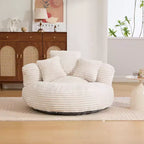 Canapé poire pour adultes et enfants, grand fauteuil poire en velours côtelé avec 3 oreillers et accoudoirs pour salon et chambre à coucher