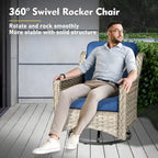 Ensemble de conversation de jardin 9 pièces XIZZI avec fauteuil pivotant