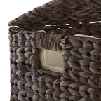 Panier à linge Casafield à 2 sections avec couvercle et sacs de doublure amovibles, trieur de linge tressé en jacinthe d'eau pour vêtements