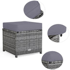 Ensemble de salle à manger Costway 7 pièces en rotin pour terrasse, canapé sectionnel et pouf - Voir détails