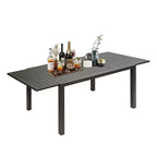 Table à manger extensible Okak en aluminium pour patio, cuisine et salle à manger