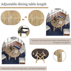 Table de salle à manger ronde extensible de style ferme avec 16 rallonges en bois