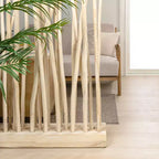 JONATHAN Y Tranquil 39W x 68H Paravent bohème côtier en branches de teck fabriquées à la main, un seul panneau