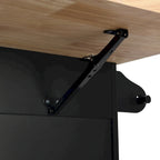 Ensemble d'îlot de cuisine TOPMAX avec abattant et 2 tabourets, ensemble de table à manger avec étagère réglable, tiroirs et porte-serviettes