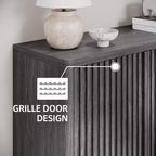 Meuble à chaussures Acekool 46 avec porte cannelée, meuble de rangement 5 niveaux, banc d'entrée rustique pour couloir, 41,5H