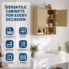 Armoire murale de salle de bain - Armoire à pharmacie avec portes coulissantes et étagère réglable - Armoire murale de 25x23,6x9 pouces