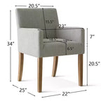 Lot de 6 chaises de salle à manger capitonnées avec accoudoirs, fauteuils modernes en lin avec pieds en bois, chaises d'appoint pour salle à manger, salon – Panipeachy