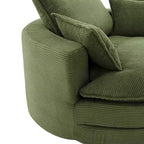 Fauteuil d'appoint pivotant à 360°, Fauteuil pivotant rond en forme de baril avec coussin pour salon