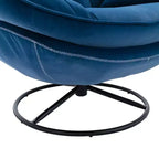 Fauteuil d'appoint en velours Okak avec pouf, fauteuil de salon moderne de style scandinave sans accoudoirs, fauteuil d'appoint doux et confortable pour regarder la télévision, jouer à des jeux