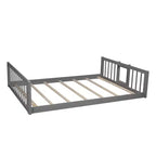 Lit superposé triple pour deux personnes avec échelle convertible et toboggan, lit triple avec barrières de sécurité, blanc/gris/espresso - ModernLuxe