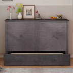Lit escamotable Mjkone Murphy Queen, lit coffre Cube avec station de charge et espace de rangement
