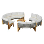 Ensemble de jardin 6 places avec coussins et 1 table basse