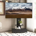 Meuble TV pour téléviseurs de 32 à 75 pouces, Chariot TV mobile à hauteur réglable avec tiroir et roulettes pour salon, chambre, bureaux -ModernLuxe