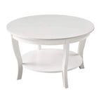 Table basse ronde avec étagère American Heritage de Convenience Concepts