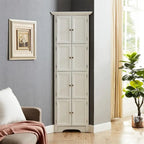 Meuble d'angle de rangement haut avec 8 portes et 4 étagères