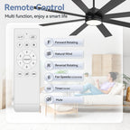 Ventilateur de plafond de 65 pouces à 8 pales noires avec lumière LED et télécommande