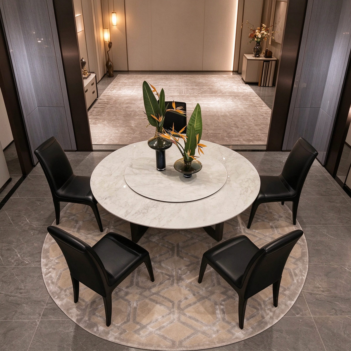 Table à manger ronde et moderne pour la salle à manger