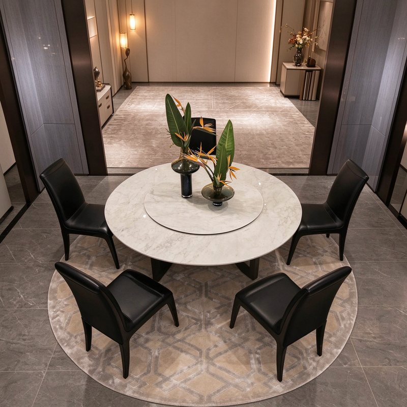 Table à manger ronde et moderne pour la salle à manger