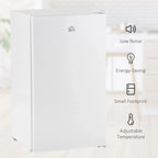 HOMCOM Mini-réfrigérateur de 90,6 L avec congélateur, Réfrigérateur compact à porte unique avec thermostat réglable pour chambre