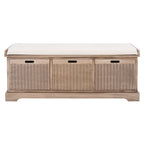 Banc de rangement SAFAVIEH Fiorello 3 tiroirs avec coussin - 47,3 L x 15 P x 19 H - 47Lx15Px19H