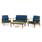 Ensemble de conversation d'extérieur 4 places en bois d'acacia Willowbrook par Christopher Knight Home