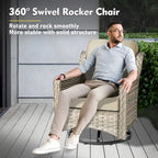 Ensemble de conversation de jardin 9 pièces XIZZI avec fauteuil pivotant