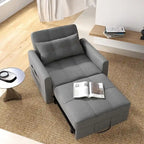Canapé-lit convertible 3 en 1, chaise longue rembourrée réglable et pliable