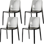 Chaise de salle à manger sans accoudoirs à dossier bas en acrylique ambre