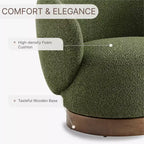 Fauteuil d'appoint pivotant Spruce&Spring en tissu avec base en bois