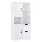Meuble de rangement de salle de bain de 157 cm de haut, armoire de rangement au sol autoportante avec tiroir et étagère réglable, armoire de rangement pour garde-manger pour salle de bain, salon