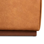 Ottoman Poly & Bark Jarmo avec table en noyer réglable – Cuir pleine fleur véritable italien
