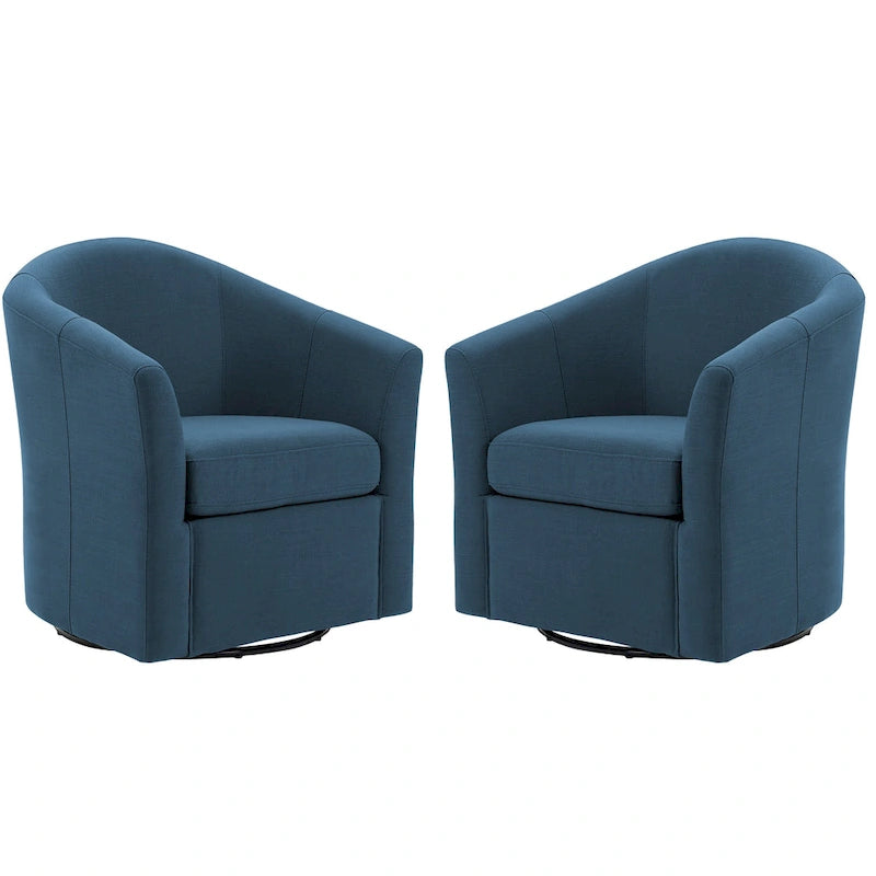 Lot de 2 fauteuils pivotants modernes avec accoudoirs pour salon