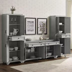 Ensemble buffet et garde-manger 3 pièces Tara aspect vieilli - Crosley