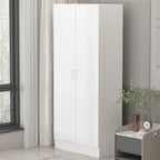 Armoire de chambre autonome à 2 portes avec tringle à vêtements