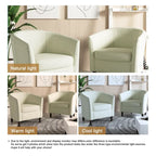 2 fauteuils club modernes en lin avec accoudoirs ronds