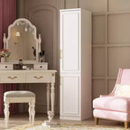 Penderie modulaire de luxe blanche Famapy avec ferrures dorées : portes à panneaux + conception à portes mixtes – Dressing élégant sur mesure pour chambres à coucher