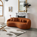 Canapé incurvé de luxe Blaine de style Japandi en tissu bouclé moderne
