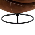 Fauteuil d'appoint en velours Okak avec pouf, fauteuil de salon moderne de style scandinave sans accoudoirs, fauteuil d'appoint doux et confortable pour regarder la télévision, jouer à des jeux