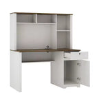 Bureau informatique moderne de 130 cm avec huche et étagère, bureau avec grand rangement, bureau d'écriture pour l'étude, salle de lecture