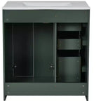 Meuble-lavabo de salle de bain à évier simple de 76 cm avec armoire et 3 tiroirs – Noir / Bleu / Vert / Indigo / Blanc