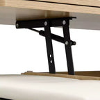 Table basse relevable multifonctionnelle et moderne avec rangement dissimulé, 4 tabourets et roulettes, parfaite pour les espaces de vie modernes.